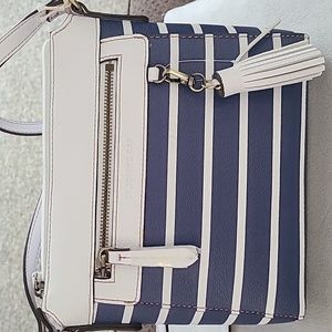 St. John's Bay Navy and White Striped Crossbody Bag
